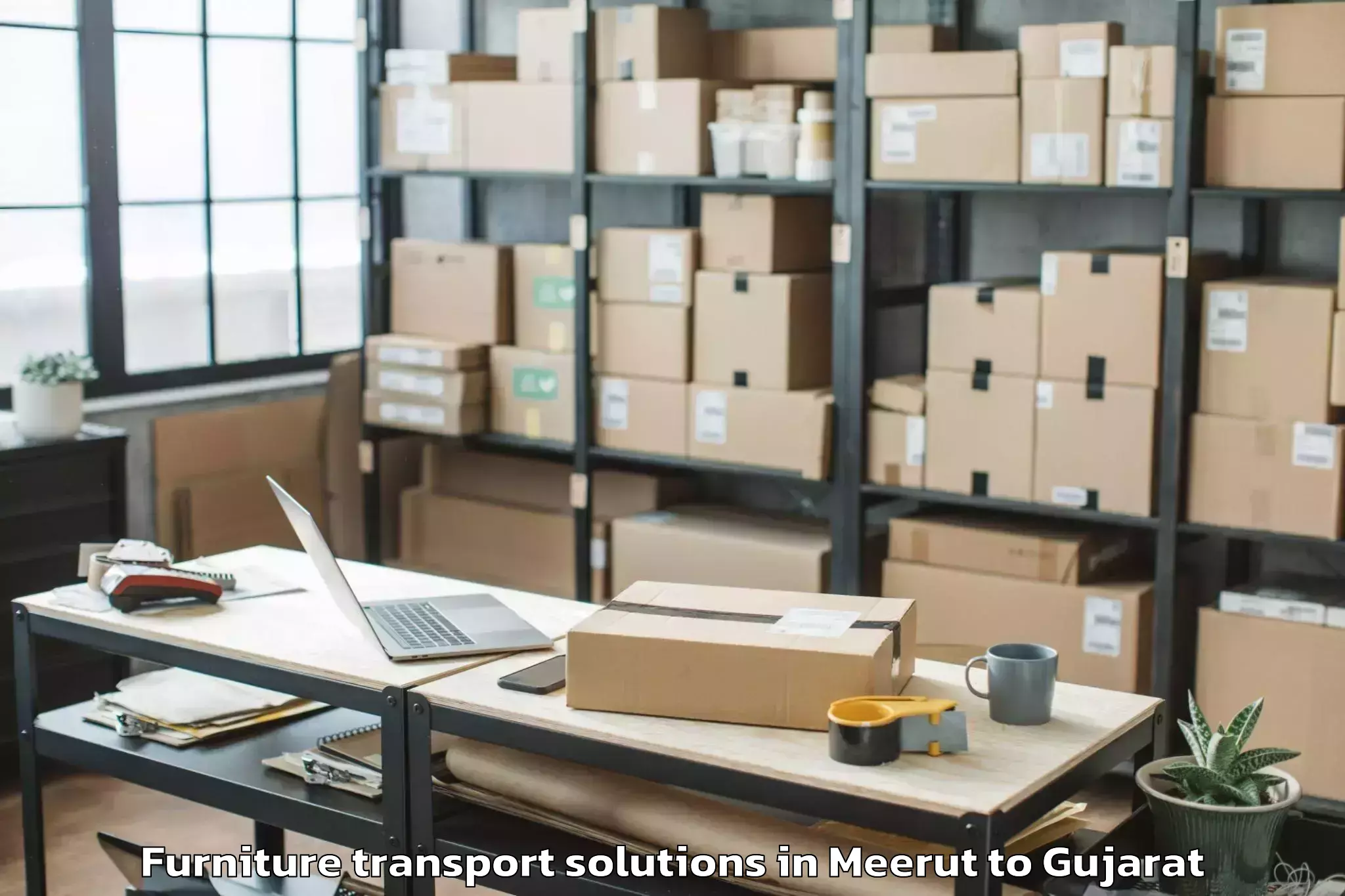 Meerut to Kundla Furniture Transport Solutions